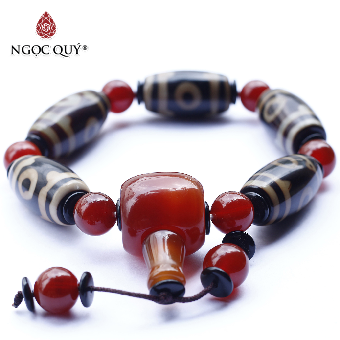 Vòng lu thống đá mã não đỏ mệnh hỏa, thổ - Ngọc Qúy Gemstones