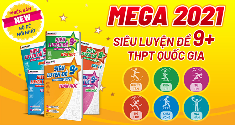 Combo 3 Cuốn:  Khối A1 Mega 2021 - Siêu Luyện Đề 9 + THPT Quốc Gia Toán Lý Anh