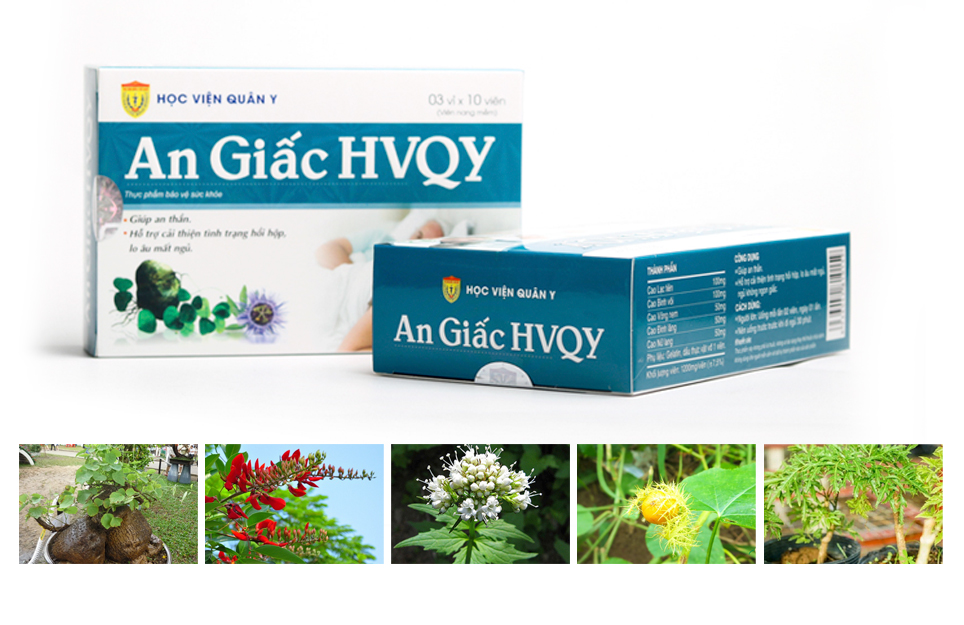 thực phẩm chức năng an giấc hvqy - học viện quân y hộp 30 viên 1