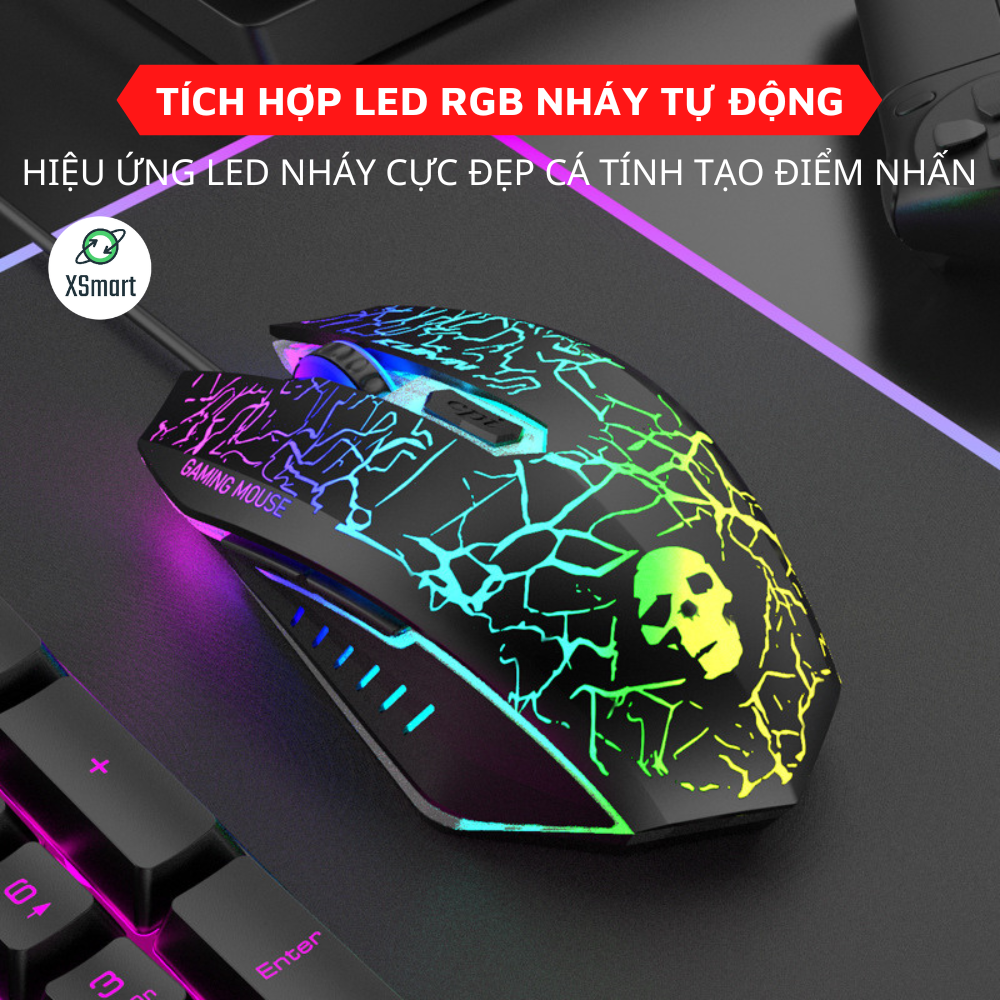Chuột Máy Tính Gaming Led T66 RGB, 3 Mức Chỉnh DPI Siêu Nhạy Chơi ...