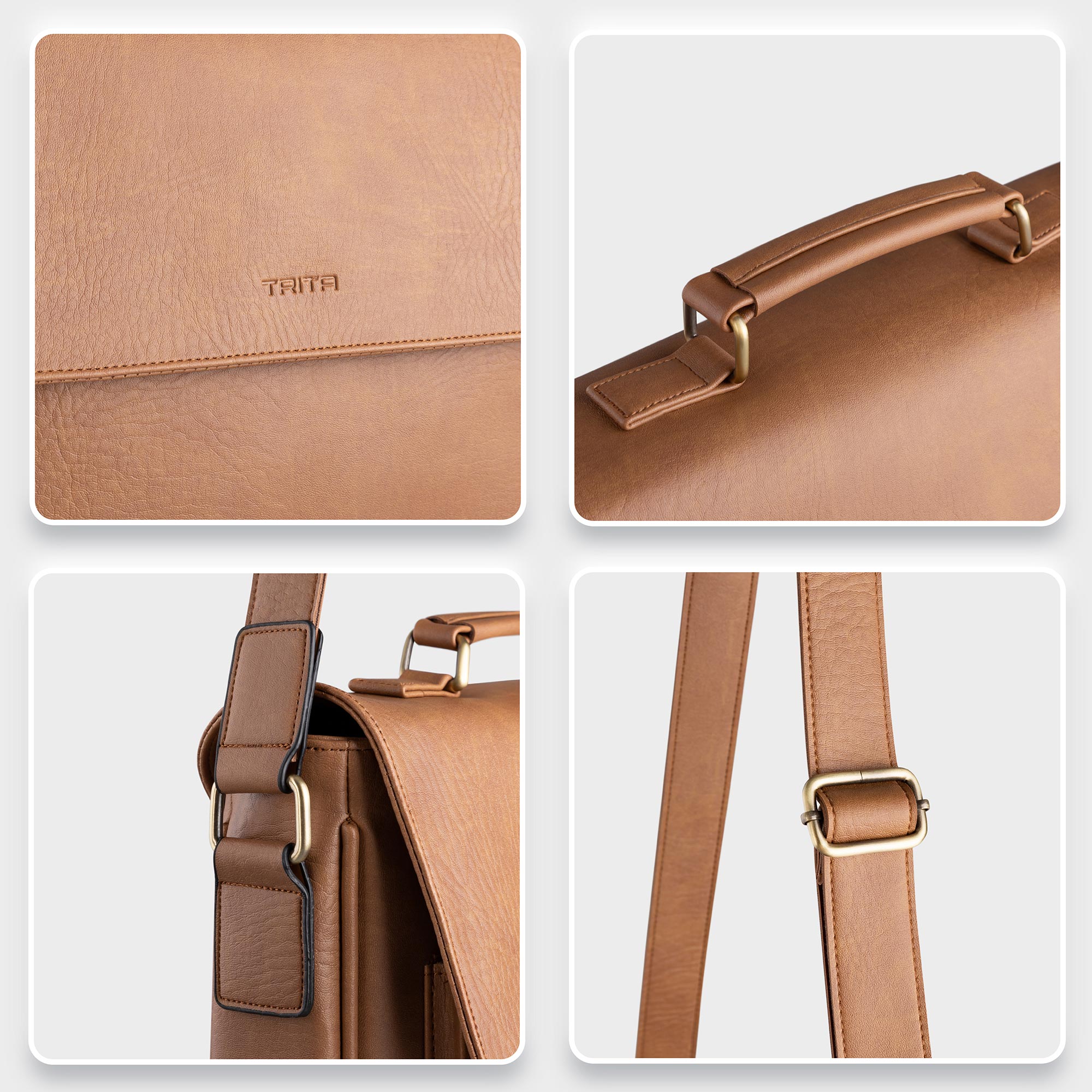 Túi Trita ( Thời trang nam nắp gập phối quai trên - Túi đeo chéo da RTN8 )