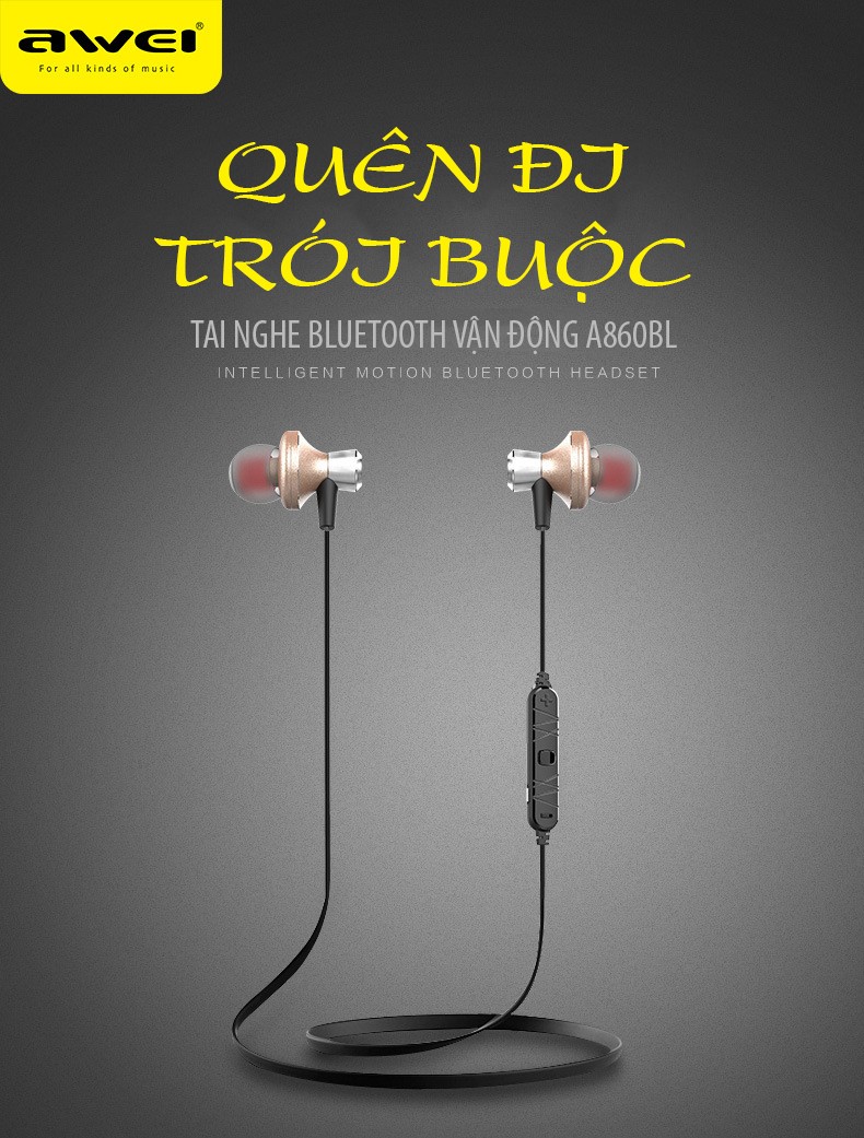 Tai Nghe Bluetooth Awei A860BL Phiên Bản CSR 4.1 - Hàng Chính Hãng