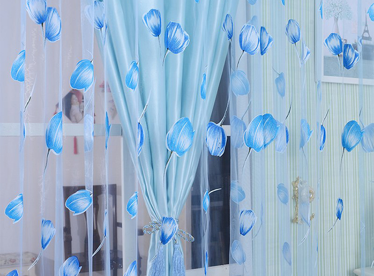 Lu x ury style curtains curtains window sheer voile tulip home cute pattern