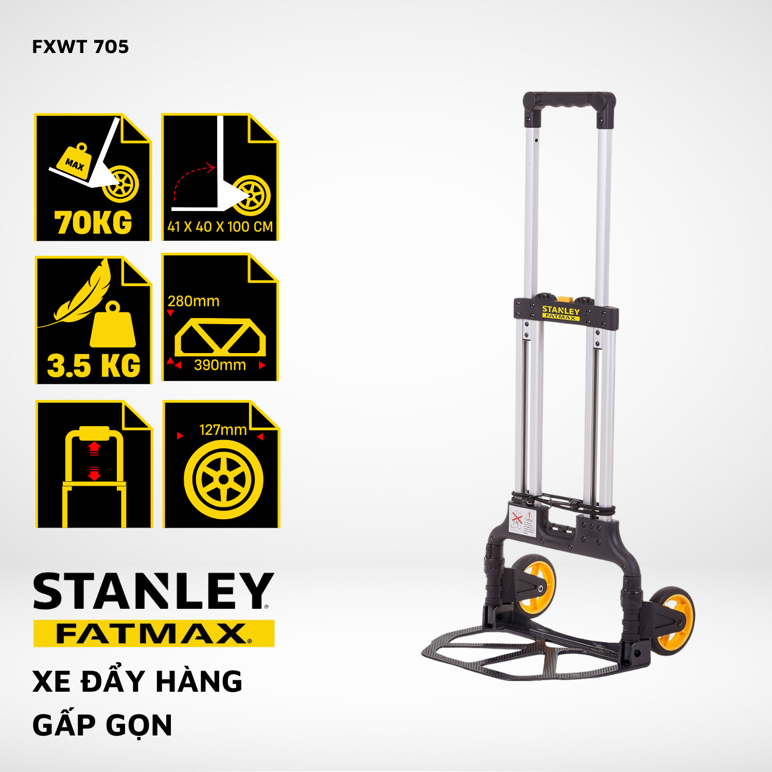 Xe đẩy hàng gấp gọn Stanley Fatmax - USA FXWT-705
