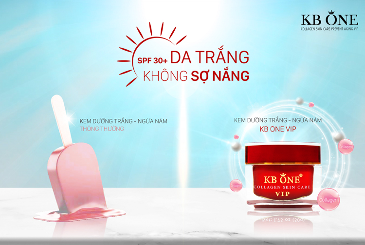 Kem Dưỡng Ngừa Mụn Trắng Da Kb One Vip Đỏ (50g)