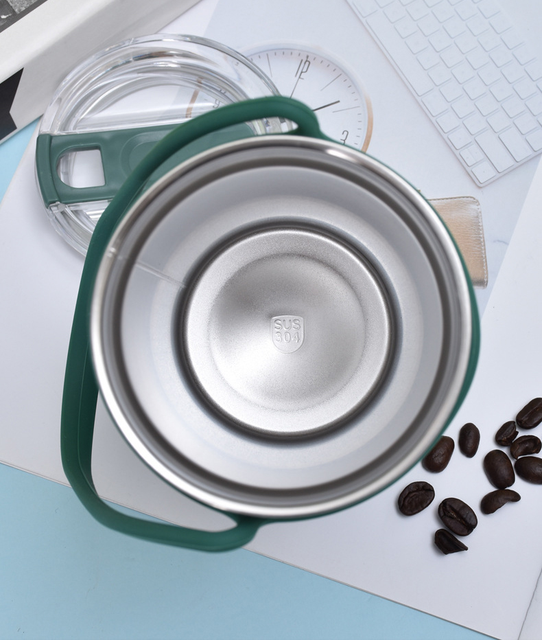 Ly  Giữ Nhiệt Inox 710ml CAO CẤP Mẫu Mới, Có Dây Cầm Bằng Silicon, Không Kèm Ống Hút, Sử Dụng Nút Uống Kiểu Đẩy - Hàng chính hãng
