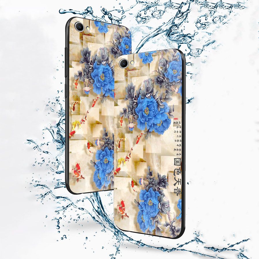 Ốp điện thoại kính cường lực cho máy Oppo A83/A1 - mẫu đơn MS MAUDON046