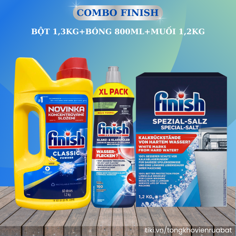 Bột rửa bát Finish 2,5 2,2 1,3 1,2kg hương chanh siêu tiết kiệm Muối làm mềm nước Nước làm bóng Viên rửa bát Finish chuyên dùng cho máy rửa chén bát