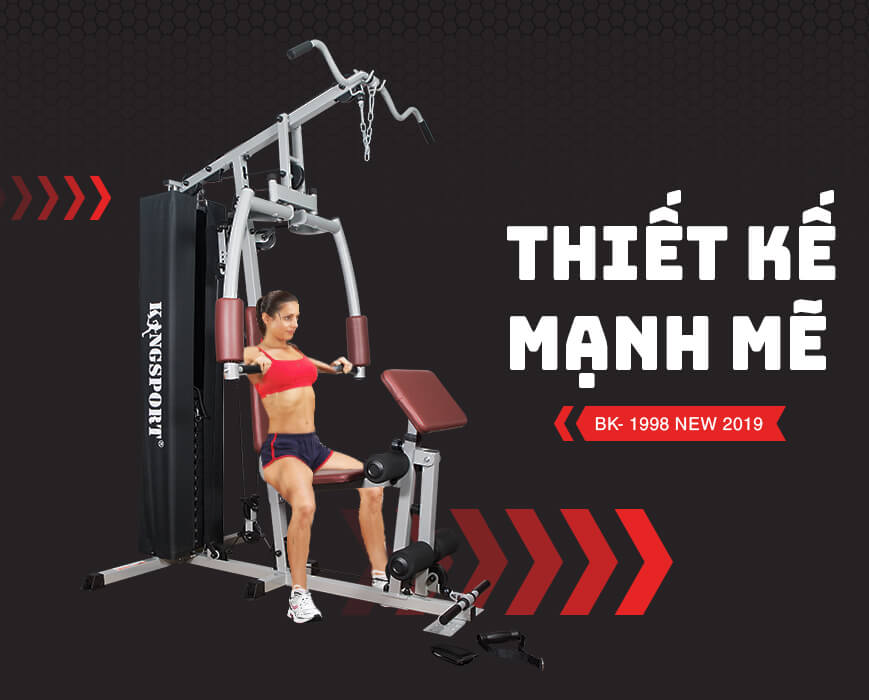 Giàn tạ đa năng KINGSPORT BK-1998 New thiết kế linh hoạt, khung sườn chắc chắn với 10 động tác luyện tập chuyên sâu