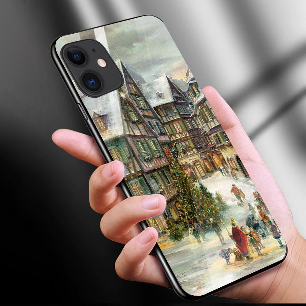 Ốp kính cường lực cho điện thoại iPhone 11 - ĐÊM GIÁNG SINH MS DGS034