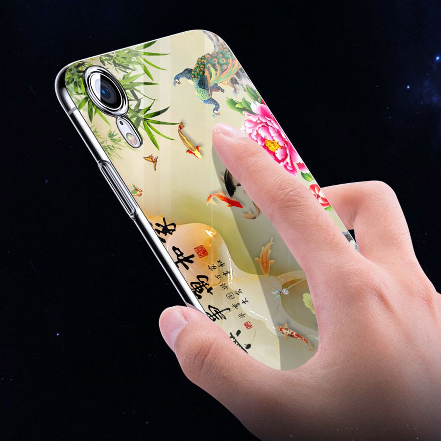 Ốp điện thoại kính cường lực cho máy iPhone XR - cá chép MS CACHEP001