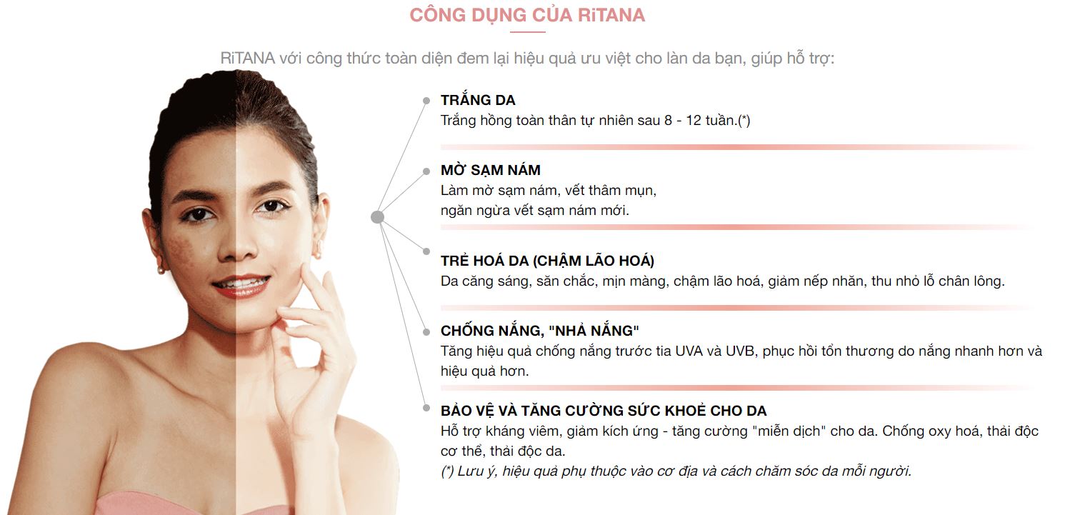 combo 2 hộp ritana trắng da mờ sạm nám 60 viên tặng hộp 15 viên 2