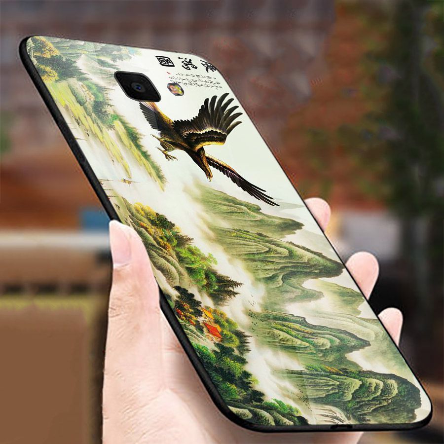 Ốp kính cường lực cho điện thoại Samsung Galaxy A7 2018/A750 - A10/M10 - A50 - A70 - chim ưng MS CHIM 001