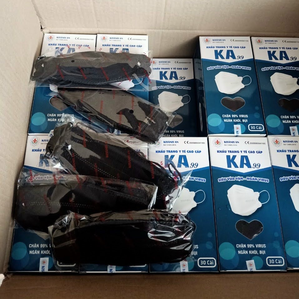 30 cái Khẩu trang y tế 4D Khánh An KA99 ngăn vi khuẩn 99% công nghệ Hàn Quốc KF94 ôm sát khuôn mặt không dính son và dễ thở 