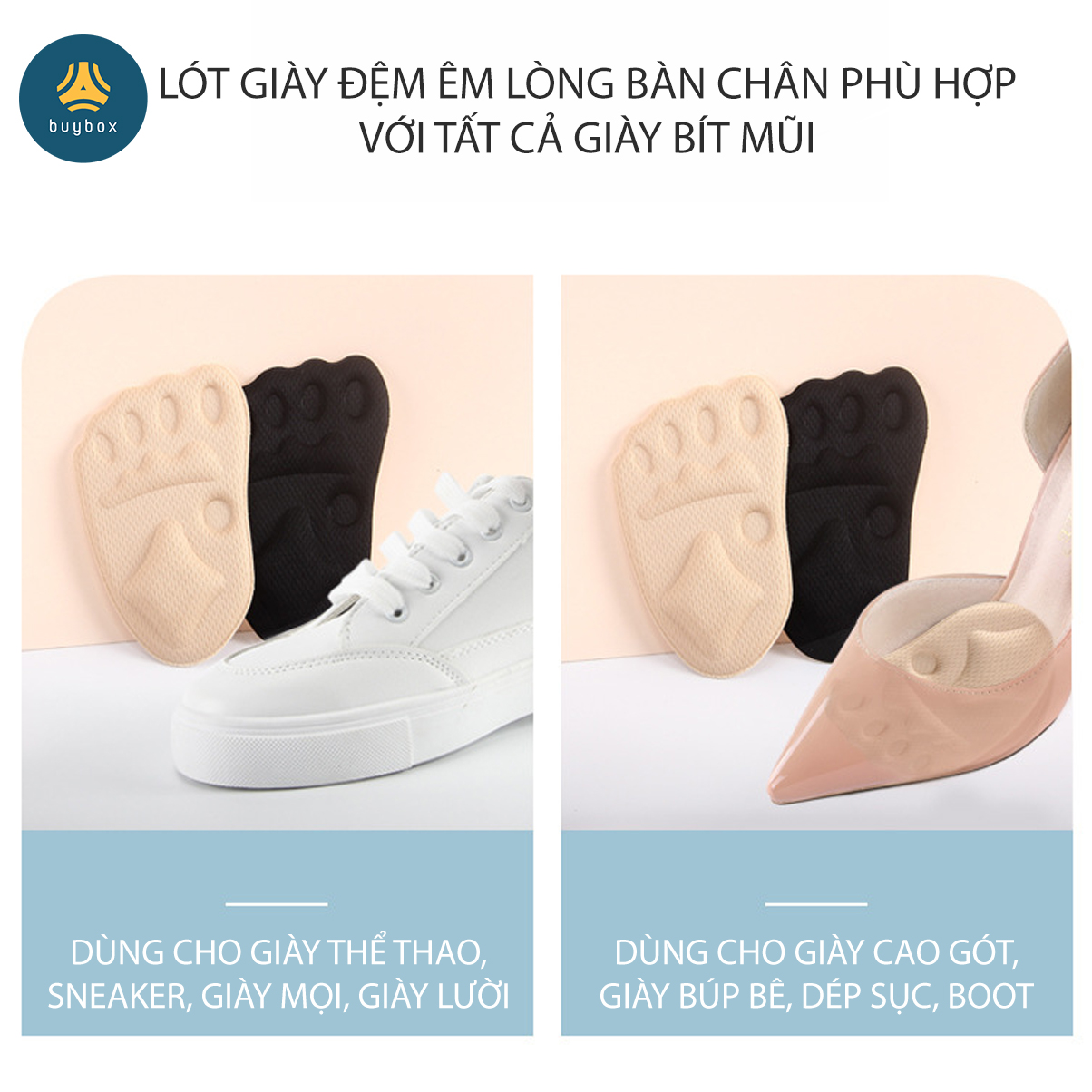 Lót giày cao gót 4D chống trượt bàn chân về phía trước - buybox - BBPK165