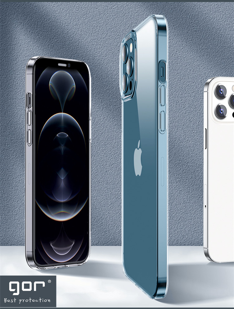 Ốp Lưng Silicon TPU trong suốt GOR cho iPhone 12 Mini / 12 / 12 Pro / 12 Pro Max - Hàng Nhập Khẩu