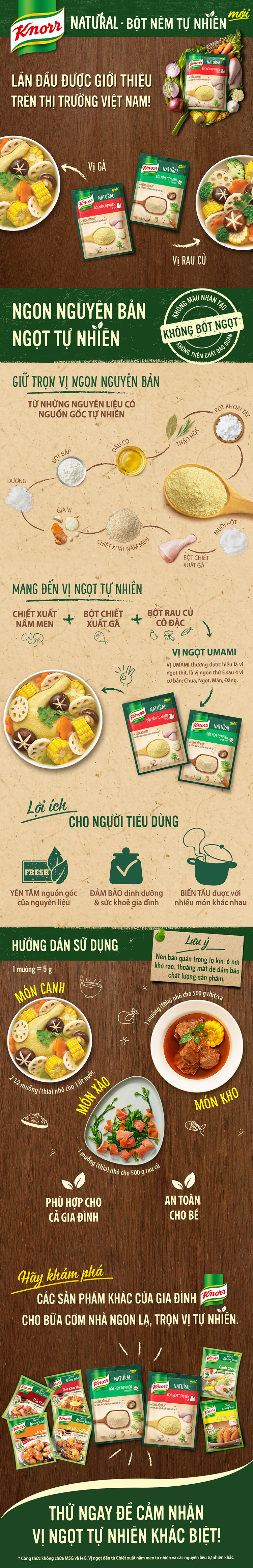 Combo 2 Knorr Natural Bột Nêm Tự Nhiên Vị Gà 330g / Gói + Tặng Thú Bông Rau Củ (Giao Mẫu Ngẫu Nhiên)