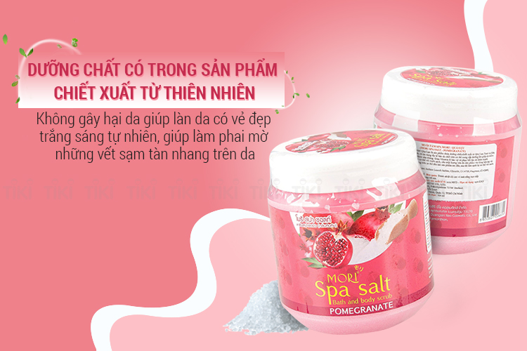 Muối Tắm Spa Mori Quả Lựu Mori Spa Salt - Pomegranate (700ml)