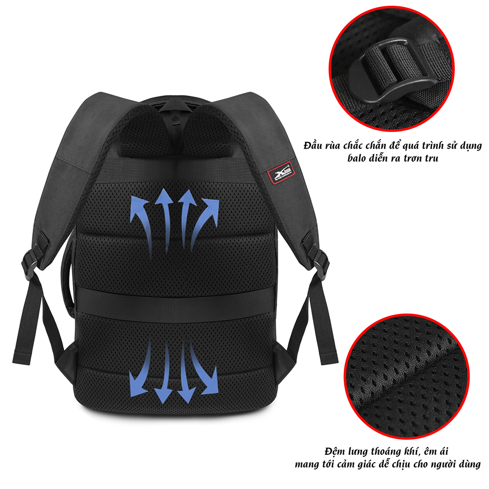 Balo du lịch laptop 17 inch Xbags Leader cao cấp – Balo du lịch size lớn nhiều ngăn thời trang cá tính XB2006