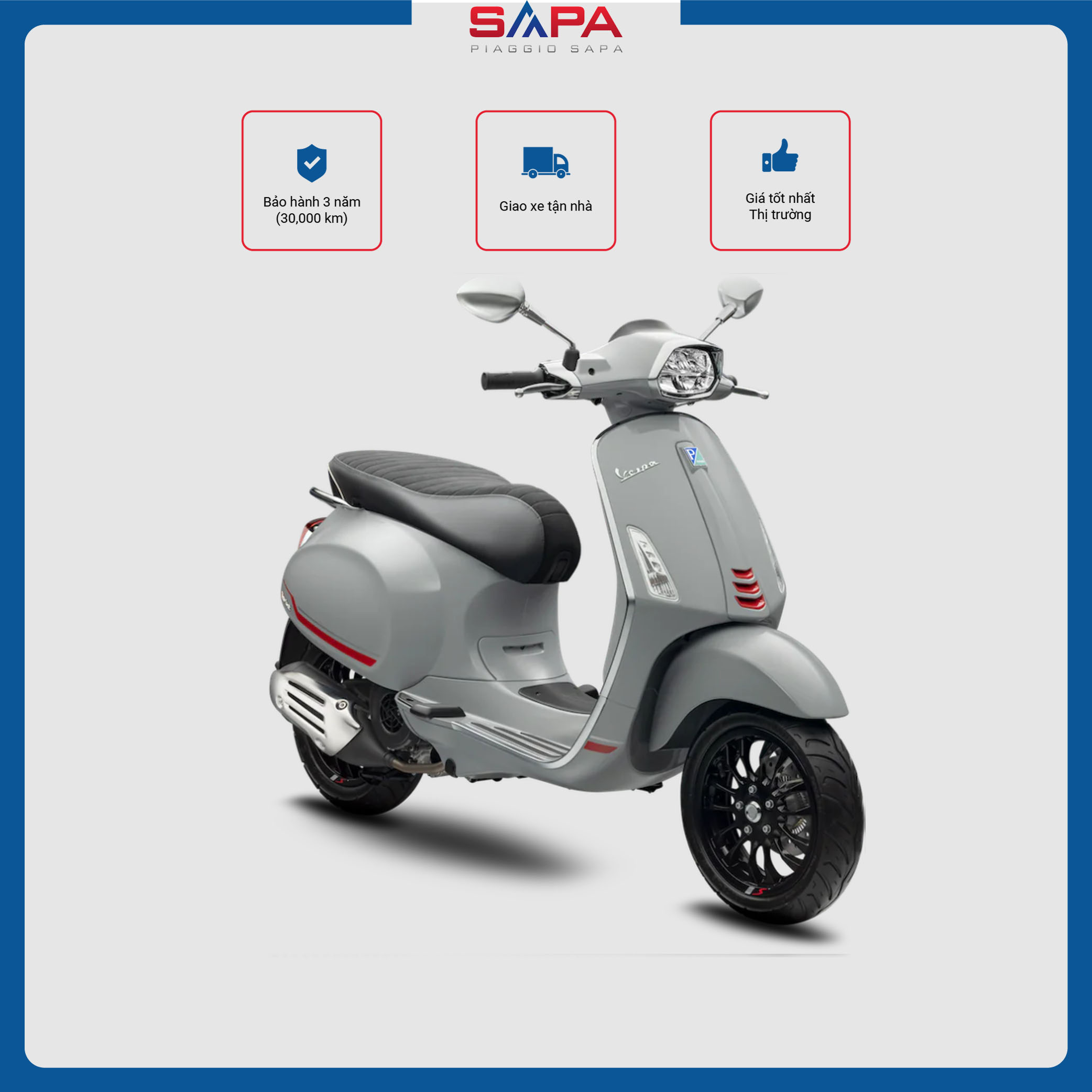 Vespa Sprint 125 GREY MATERIA 2022  màu xám  PIAGGIO MIỀN NAM  VESPA  MIỀN NAM  ĐẠI LÝ ỦY QUYỀN PIAGGIO VIỆT NAM