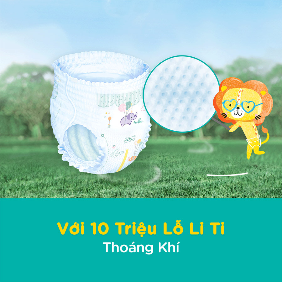 Combo 3 tã Quần Pampers Điều Hoà Gói Lớn L60 (9-14kg)