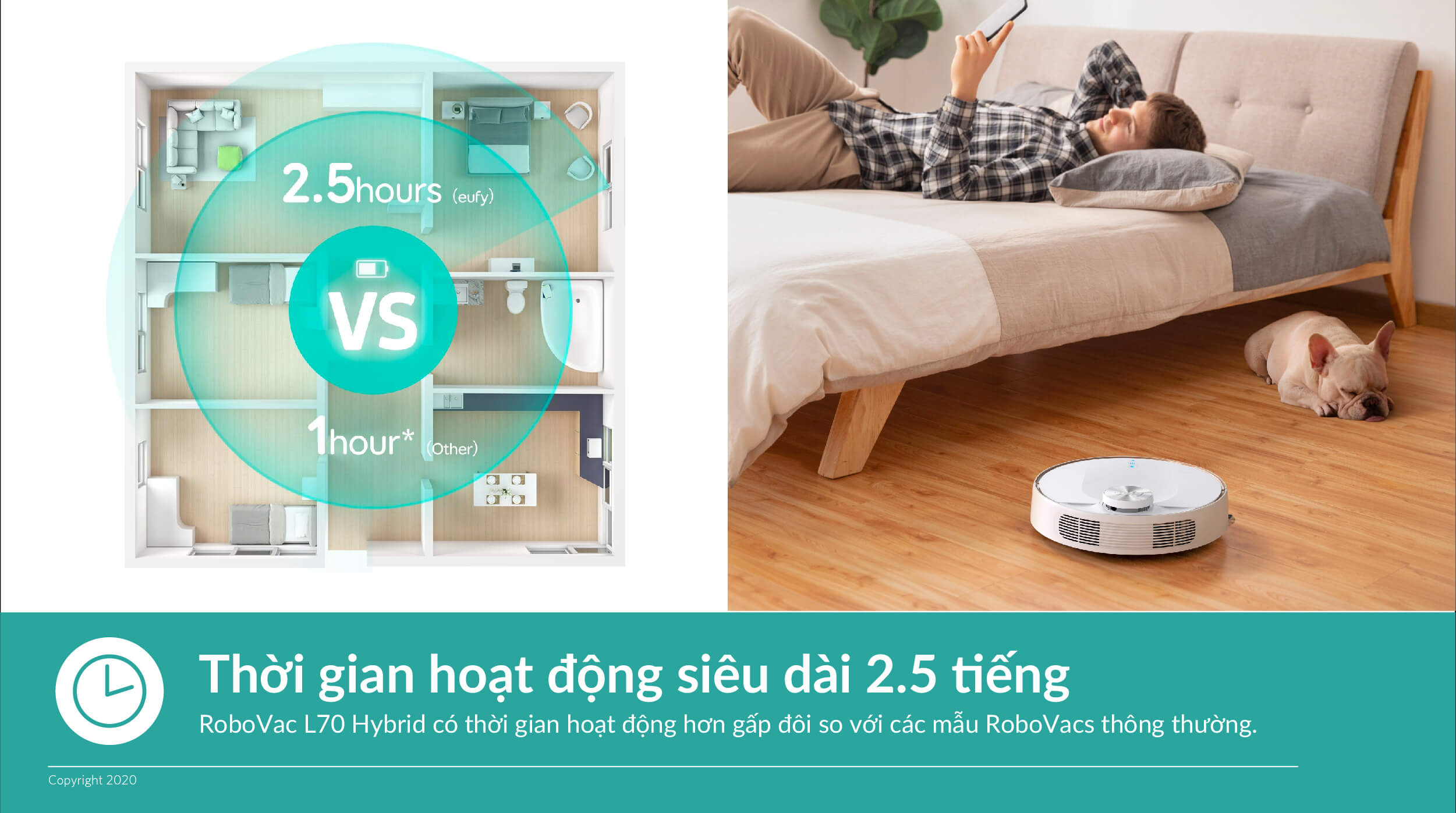 Robot Hút Bụi lau nhà thông minh Eufy RoboVac L70 Hydrid - T2190 - Hàng Chính Hãng