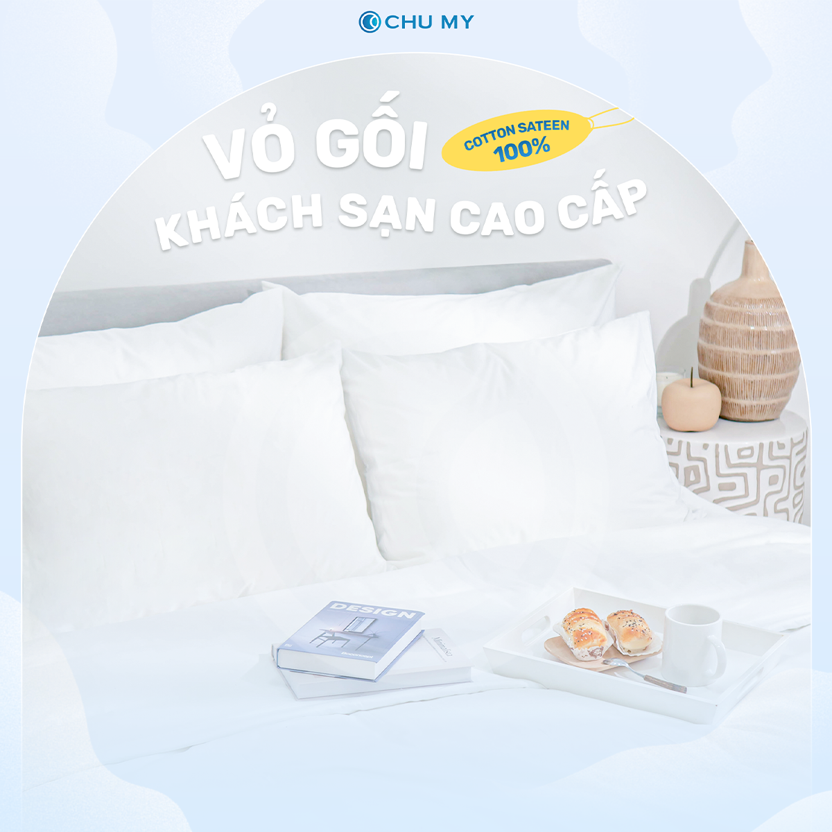 Vỏ gối cao cấp - Vỏ gối Cotton 100% - Tiêu chuẩn vỏ gối khách sạn 5 sao - Vỏ gối mát mẻ mịn màng