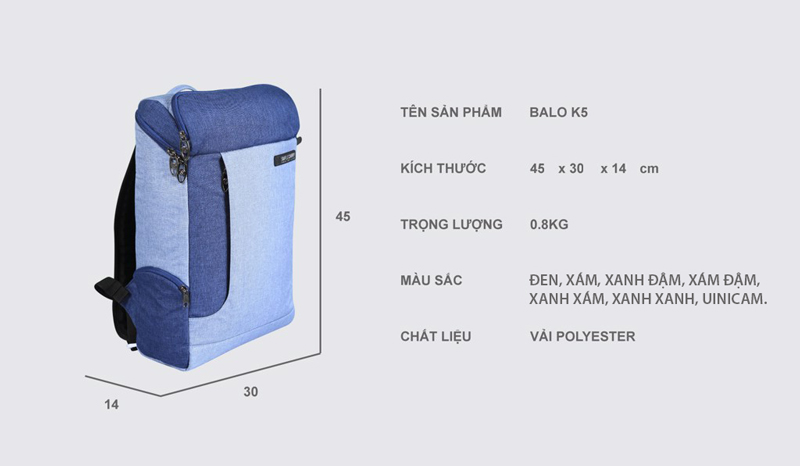 Balo Laptop 15.6 inch chính hãng SimpleCarry K5