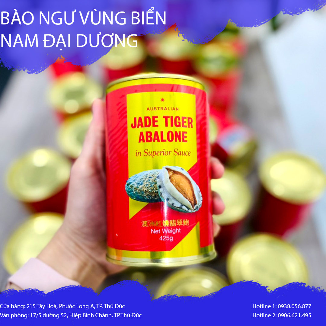 bào ngư úc lon( size 6 con lon 425g)- 1 lon 1