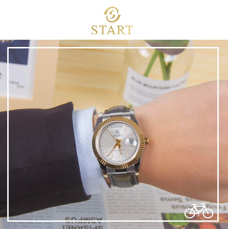 【START】Đồng hồ nam chống nước dạ quang đồng hồ cơ tự động nam chức năng hiển thị thứ ngày đồng hồ dây đai