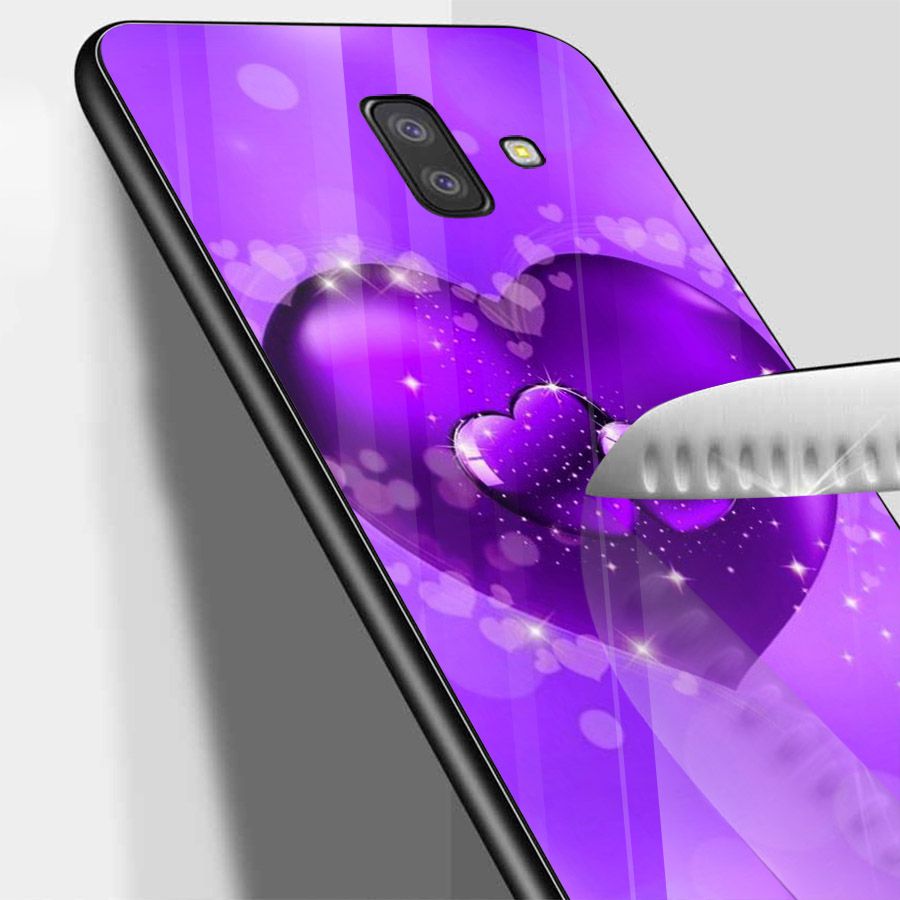 Ốp kính cường lực cho điện thoại Samsung Galaxy J6 - trái tim tình yêu MS LOVE049