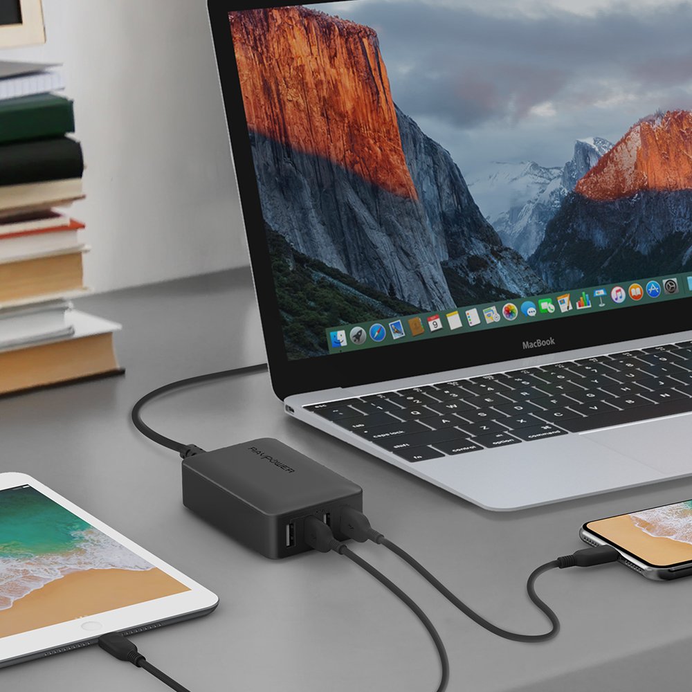 Adapter Sạc 4 Cổng 40W RAVPower RP-PC023 - Hàng Chính Hãng