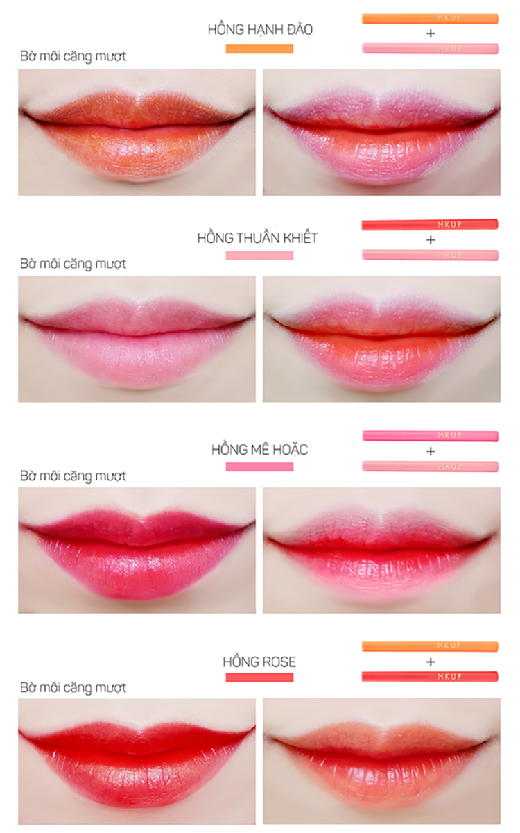 Son bút dạng lì Mkup và Kem dưỡng ẩm trắng da Mkup