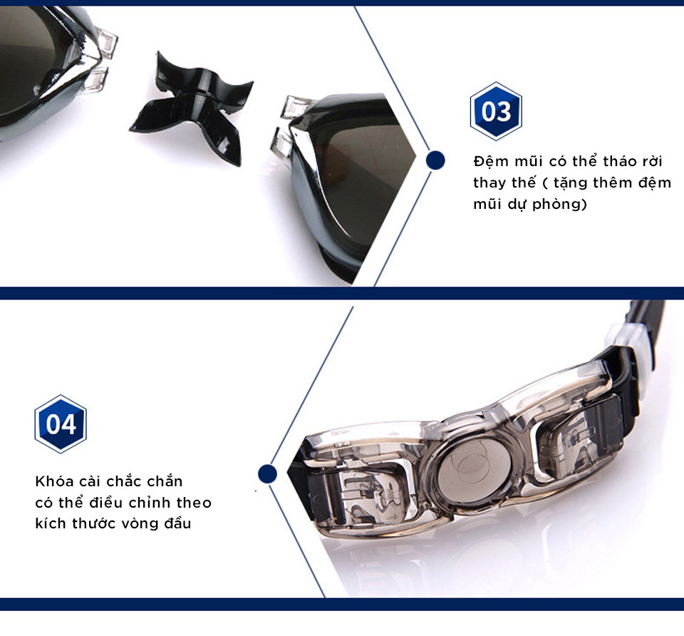 Kính Bơi Tráng Gương  kèm bịt tại cao cấp Cleacco chống sương mù , chống tia UV Hàng chính hãng - Tặng kèm nón bơi Silicon ( Màu ngẫu nhiên ) 
