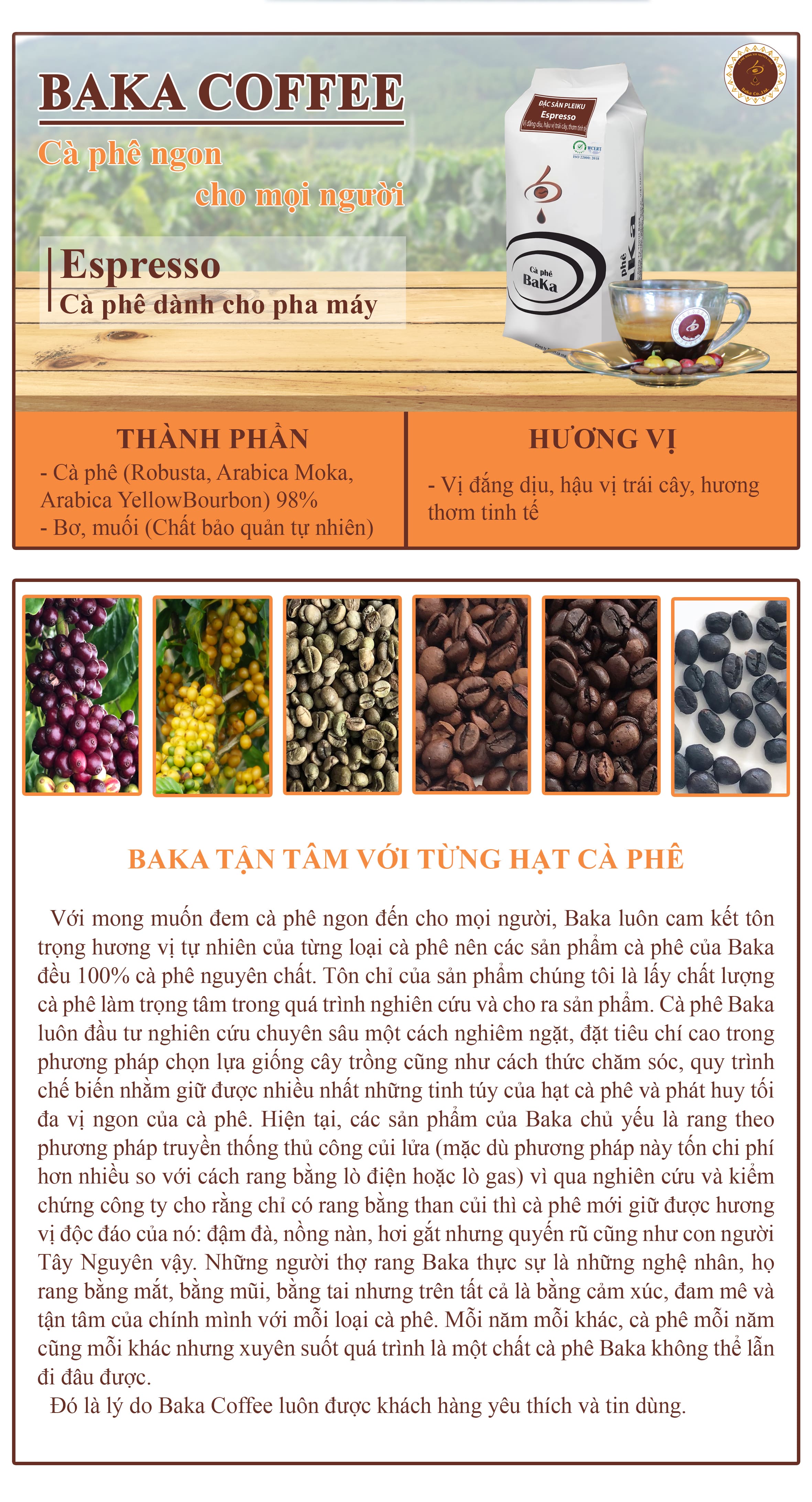 cà phê nguyên chất baka - epresso (bì 500g) 1