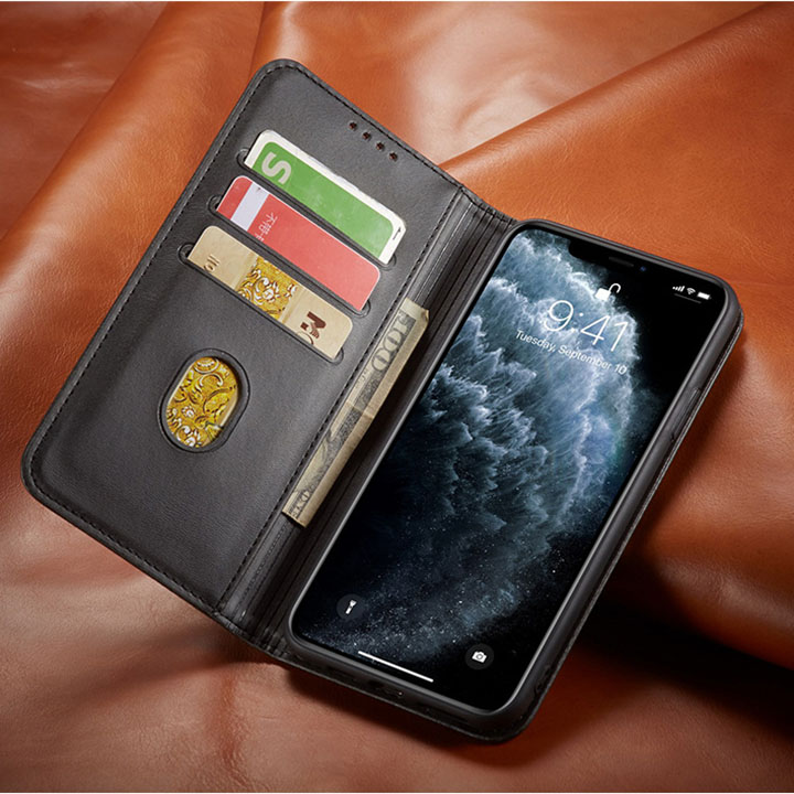 Bao da ốp lưng dành cho điện thoại Iphone X , IP Xr, Xs max, IP 11, 11 pro, 11 pro max, IP 12, 12 Pro, 12 Pro max dạng ví cao cấp, kiểu dáng thời trang có ngăn đựng thẻ tiện lợi