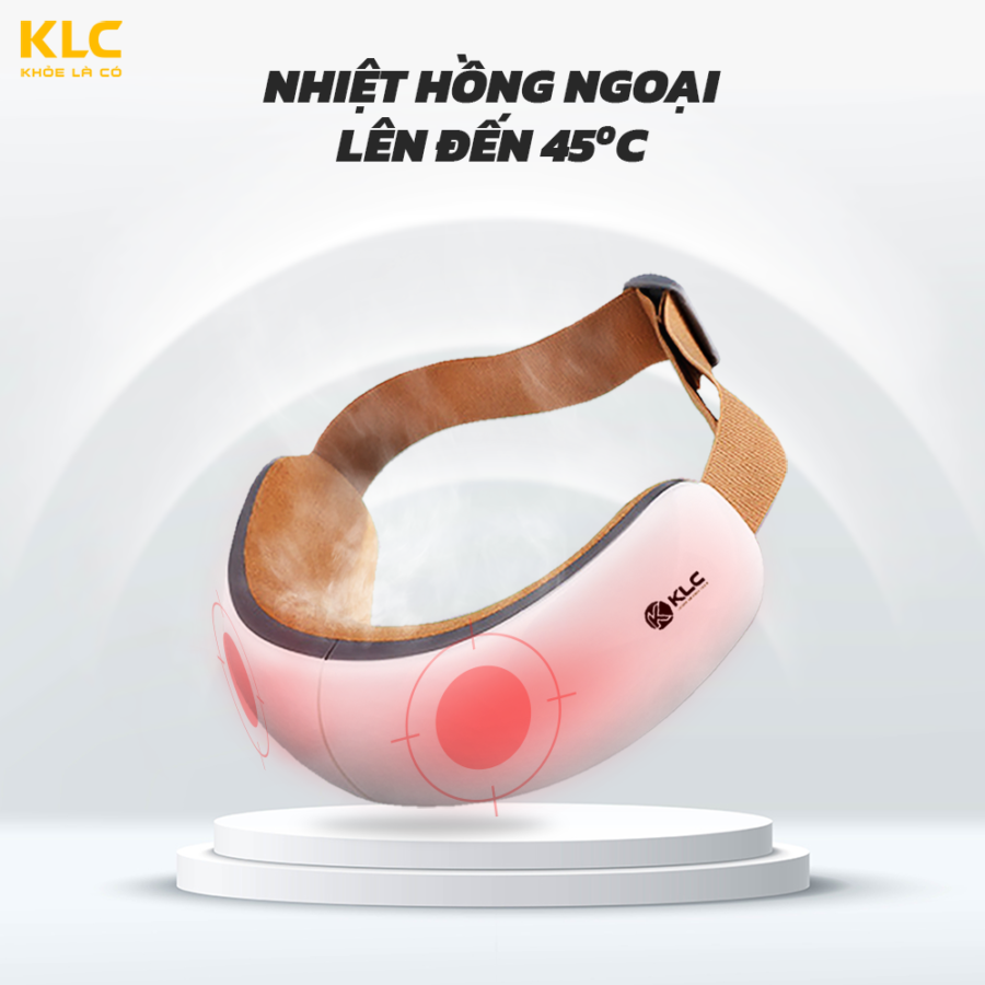 Máy Massage Mắt Cao Cấp KLC công nghệ nhiệt hồng ngoại, phát nhạc MP3, giúp dễ ngủ giảm stress