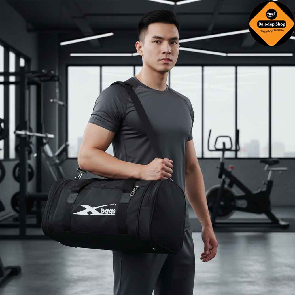 Túi Thể Thao Cao Cấp Chống Nước Xbags XB6001 Màu Đen, Có Ngăn Giày Đựng Riêng, Không Gian Rộng, Nhiều Ngăn, Trẻ Trung Cá Tính XB6001!