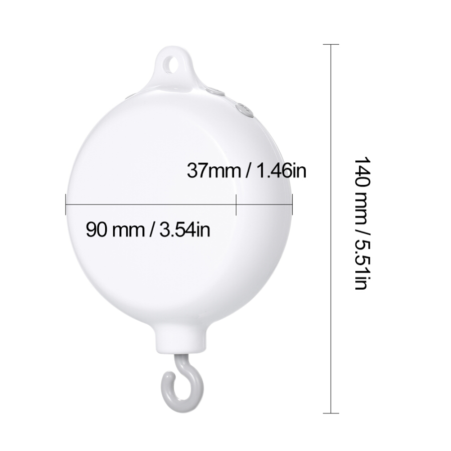 Rotary Baby Musical Mobiles Crib Bed Toy 35 Songs Music Box Movement Bells for Kids TF Card with USB Line