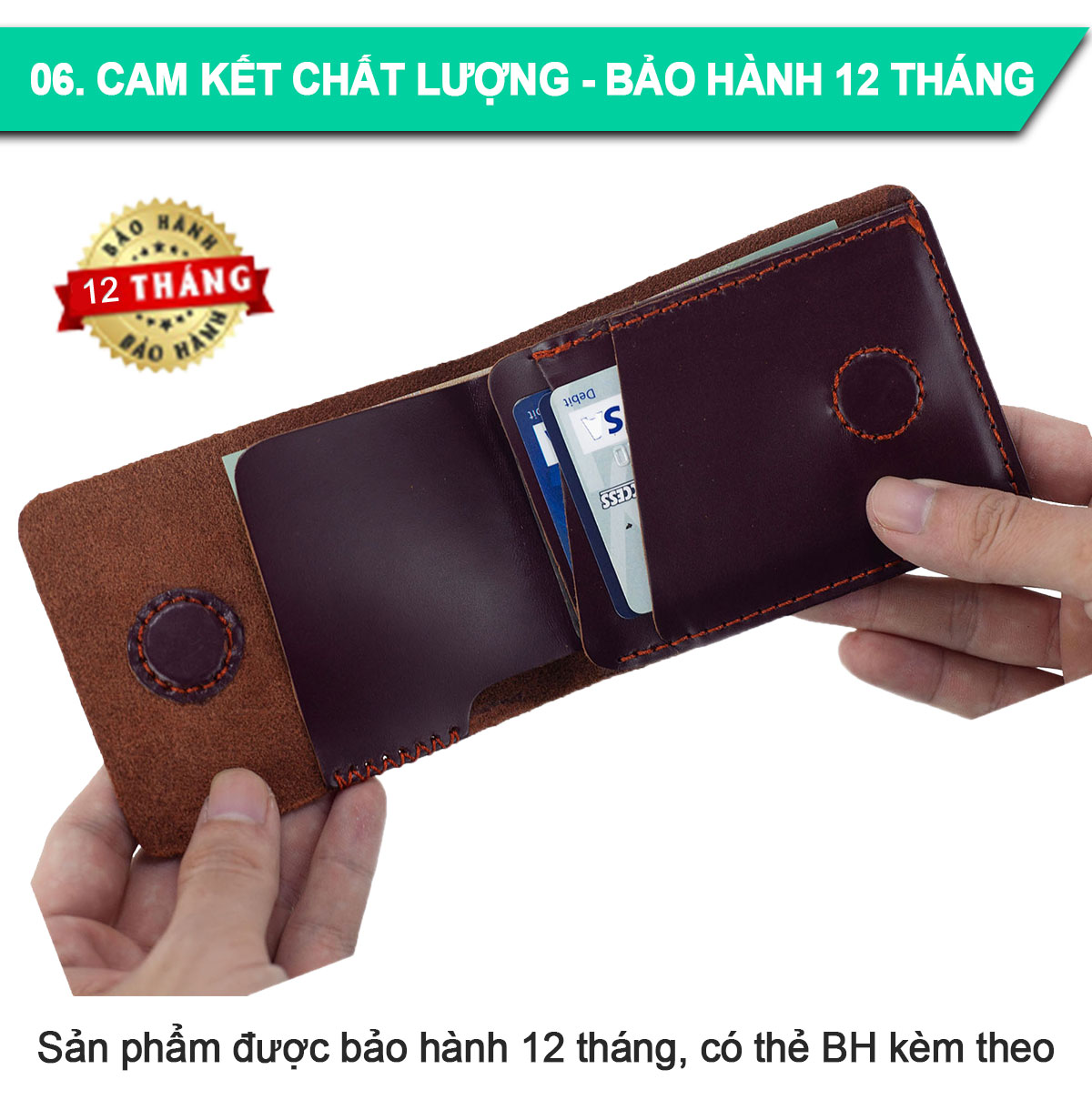 Ví sen 3 PLUS da bò Pullup V123, bóp mini nam nhỏ gọn hai màu đen và nâu, đường chỉ may tinh tế, đựng thẻ kẹp tiền tiện lợi, fullbox, thương hiệu Bụi leather chuyên đồ da thật