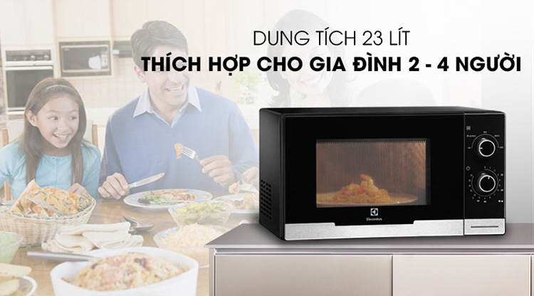 Lò Vi Sóng Electrolux EMM2308X (23 lít) - Đen - Hàng chính hãng