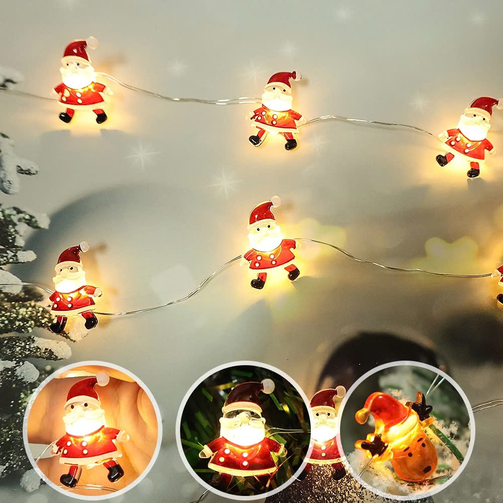 Dây Đèn Led 20 Bóng Họa Tiết Ông Già Noel Dài 2M