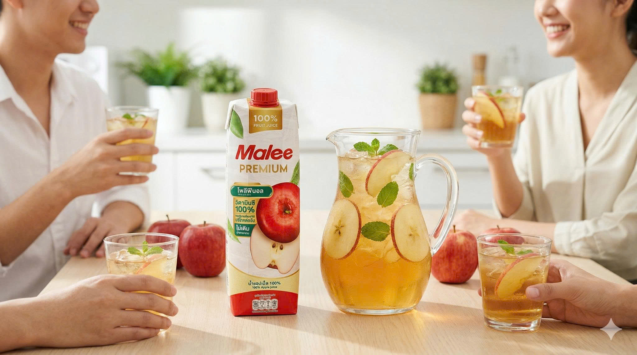 COMBO 2 Hộp Nước Ép Táo Malee Premium 1L - Nhập Khẩu Thái Lan