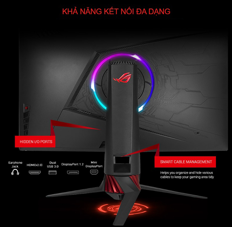 Màn Hình Gaming Cong Asus ROG Strix XG32VQ 32inch WQHD 4ms 144Hz FreeSync VA - Hàng Chính Hãng