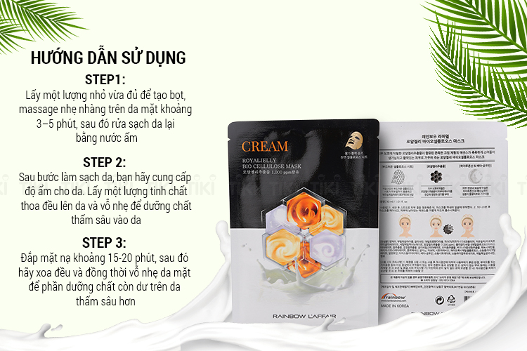 Hộp 11 Miếng Mặt Nạ Dưỡng Da Rainbow L’Affair Royal Jelly Bio Cellulose Mask