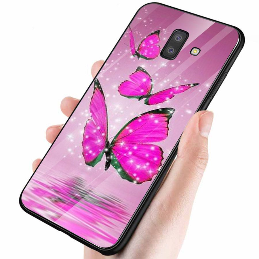 Ốp kính cường lực cho điện thoại Samsung Galaxy J6 PRIME - bướm đẹp MS BUOMD006