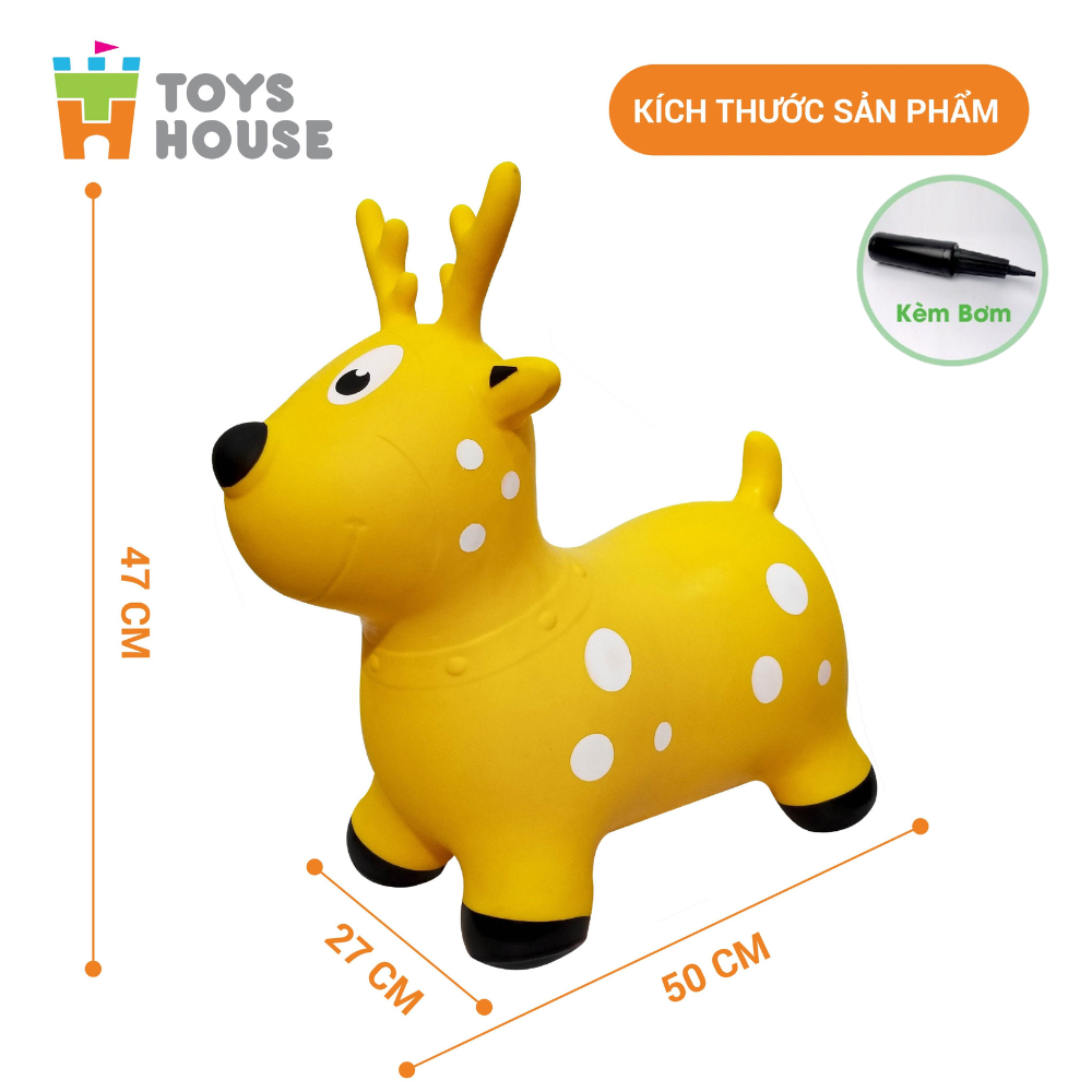 Thú nhún bơm hơi Toyshouse (KÈM BƠM)- Tiêu chuẩn xuất khẩu Mỹ (ASTM) và Châu Âu (EN71)- Đồ chơi vận động cho bé từ 8 tháng