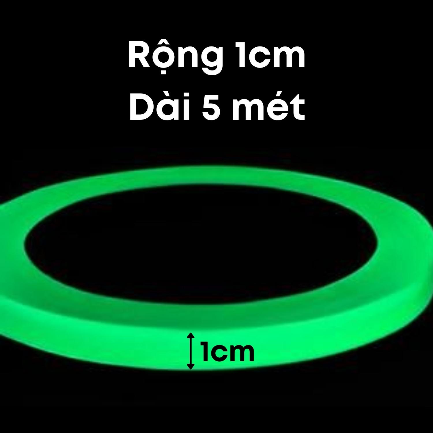 Băng keo dạ quang phát sáng dài 5 mét, miếng dán phản quang dán cầu thang, trang trí, ổ điện, xe đạp, xe oto Legaxi