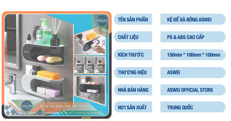 kệ treo nhà tắm aswei