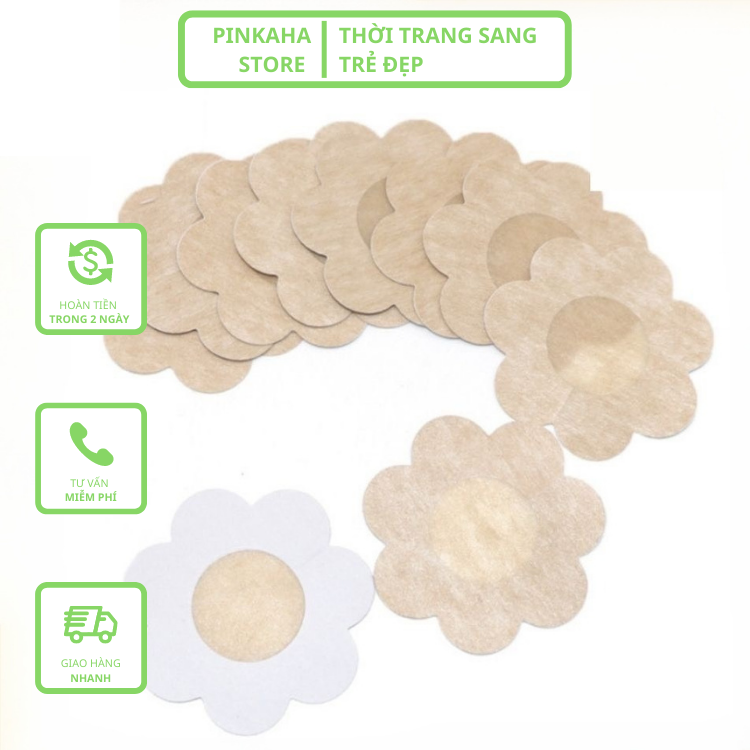 Miếng Dán Ngực Giấy Túi 10 Miếng Dán Ngực Chống Lộ Ti Khoe Vòng 1 Quyến Rũ  023